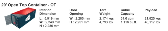 20’ Open Top Container - OT